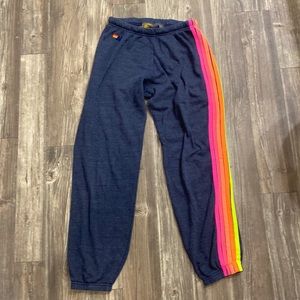 Aviator Nation Navy Neon 5 Stripe Sweatpants
